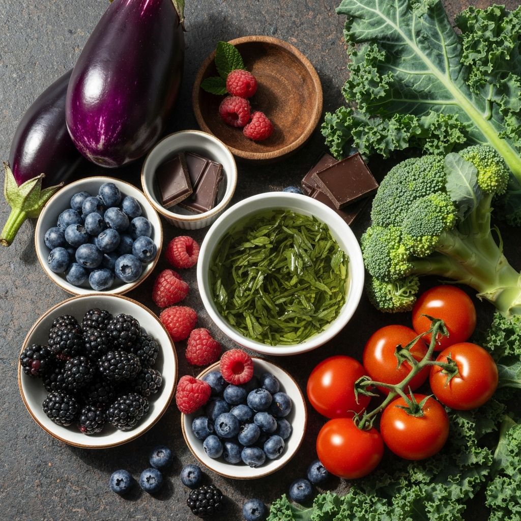 Antioxidant-rich berries and dark vegetables