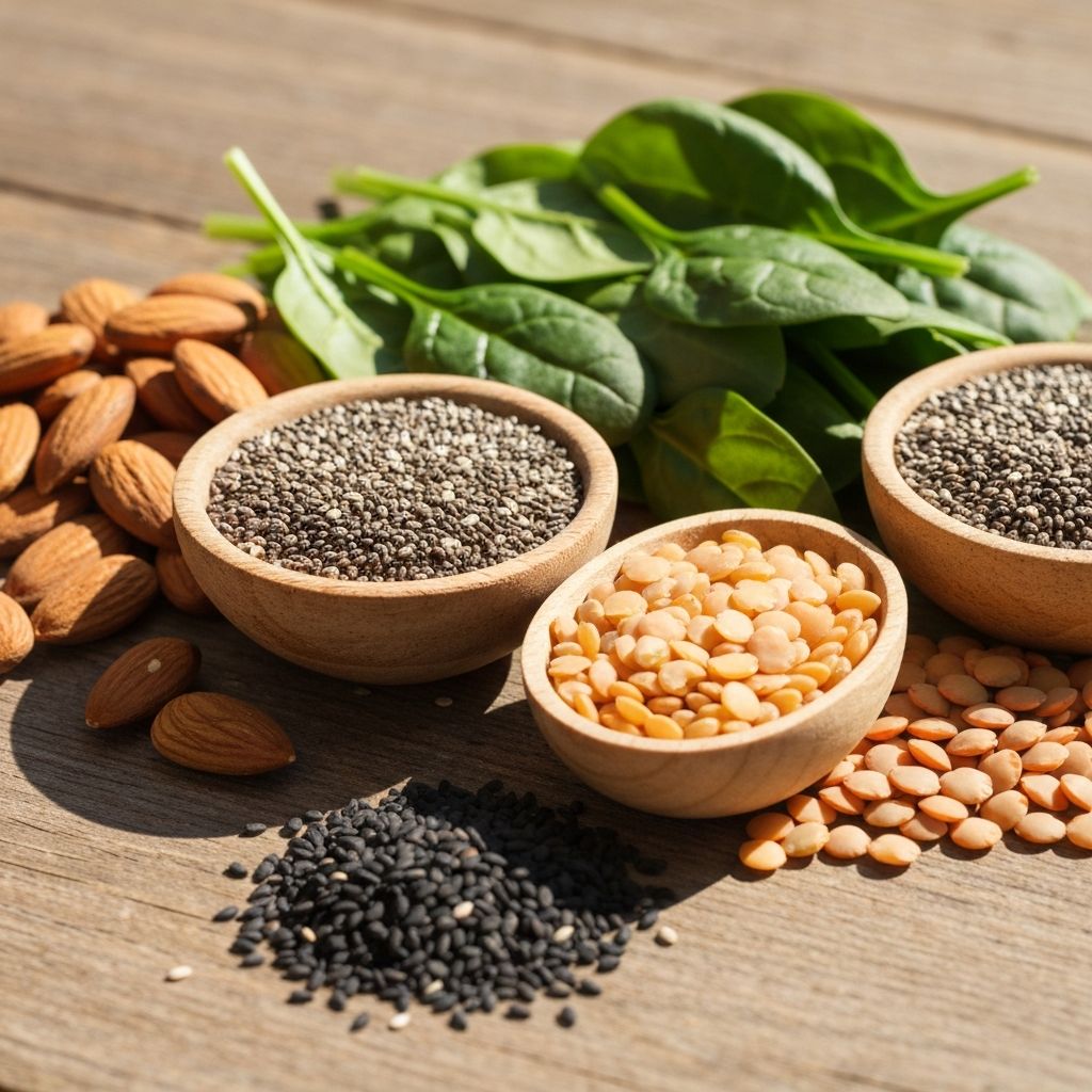 Mineral-rich foods including nuts and legumes